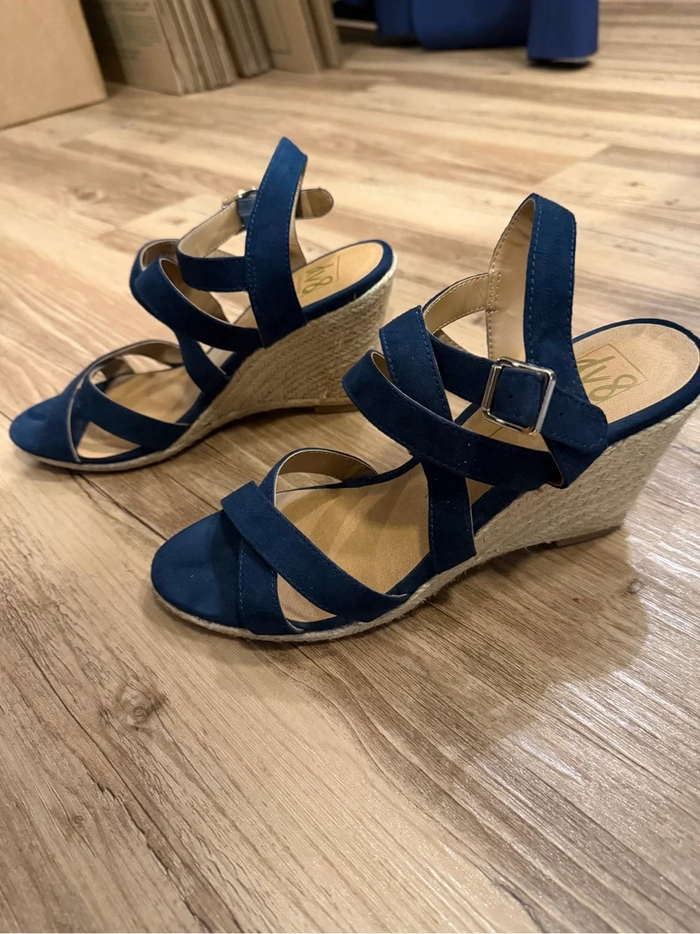 DV by Dolce Vita Navy Multi-Strap Heeled Sandals